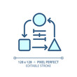 © bsd studio - 2D pixel perfect editable blue adaptability icon, isolated vector, thin line illustration representing soft skills.