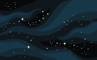 Wall Mural - Vector space background . Cute flat style template with Stars in Outer space