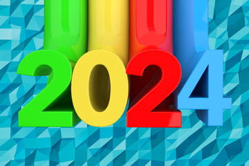 Poster - Abstract New 2024 Year Sign. 3d Rendering