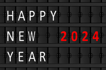 Aufkleber - Airport Announcement Flip Mechanical Timetable with Hapy New 2024 Year Sign. 3d Rendering