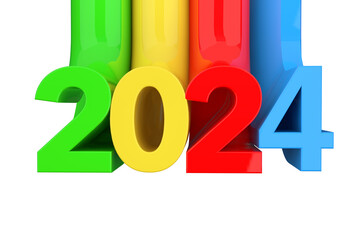 Poster - Abstract New 2024 Year Sign. 3d Rendering