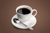 Full cup of tasty hot espresso coffee