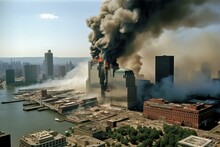 Tragic Event Of 9/11 On The World Trade Center's Twin Towers. Generative AI