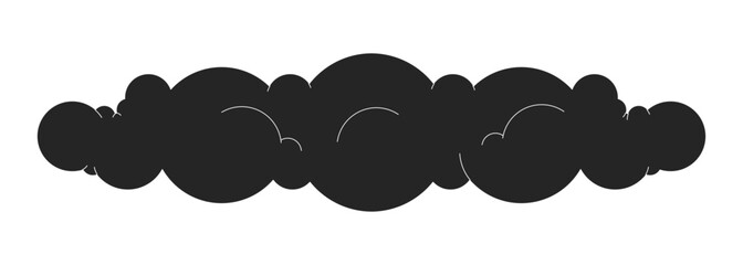 puffy cloud black and white 2d line cartoon object. cumulus cloud isolated vector outline item. cumu