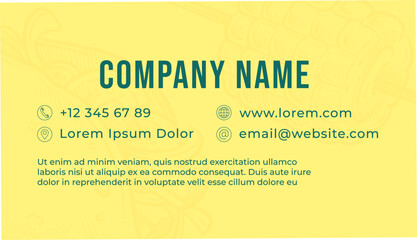 Canvas Print - Minimalist business card with company name details