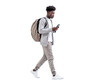 Ambitious Young Black College Student Walking