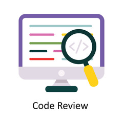 Code Review  vector Flat Icon Design illustration. Symbol on White background EPS 10 File 