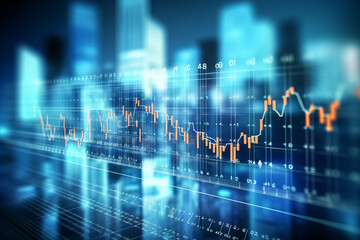 Background conceptual image with market graphs and diagrams