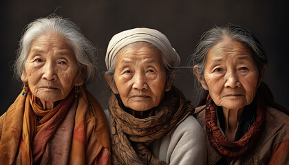 3 old women sitting together