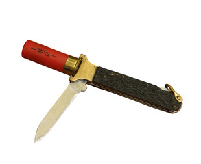Wall Mural - hunting knife with shell extractor on transparent background