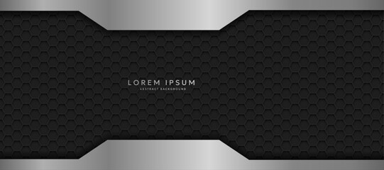 The dark background consists of reflective metallic lines. hexagonal metal texture background