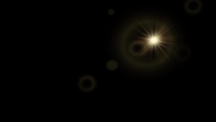 Wall Mural - sun flare motion effect on black background for screen blend mode or alpha channel