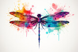 Fototapeta Motyle - watercolor style design, design of a dragonfly