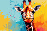 Fototapeta Dziecięca - watercolor style design, design of a giraffe