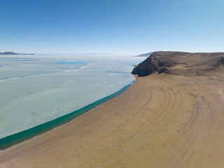 Wall Mural - Aerial view of beautiful lagoon in Tibet,China