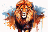 Fototapeta Dziecięca - watercolor style design, design of a lion