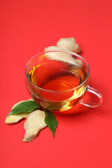 Poster - Cold treatment, healthcare concept - tea with ginger