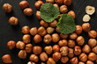 Healthy food and healthy nutrition concept, nuts - hazelnut