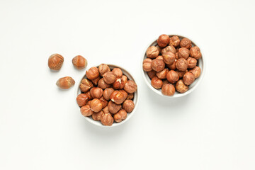 Wall Mural - Healthy food and healthy nutrition concept, nuts - hazelnut