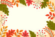 Hand Drawn Abstract Nature Shapes Background with Autumn Season Color Tone