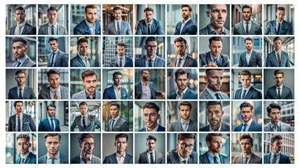 Wall Mural - Mega collection of 45 social media post background businessman. Used for financial advertising or marketing