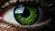 eye of the person With a green iris