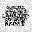 © Robert Yap - Bold text with leopard skin pattern on white background to celebrate International Snow Leopard Day on October 23