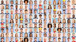 Panorama Portrait Collage von Erwachsenen vieler Generationen