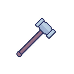 Sticker - sledgehammer icon on white, sledge hammer with outline