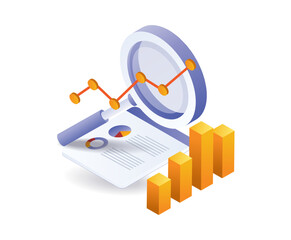 Wall Mural - seo analyst data magnifying glass
