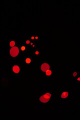 Canvas Print - bokeh, red dots and lights on black background with pattern, texture and mockup with cosmic aestheti