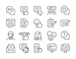 © Abbasy  Kautsar - Feedback, testimonial, customer thin line icons. Editable stroke. For website marketing design, logo, app, template, ui, etc. Vector illustration.