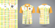 green yellow and orange polo sport shirt sublimation jersey template
