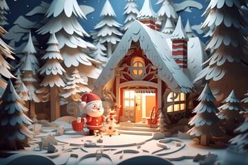 Wall Mural - Santa Outside the Workshop