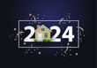 happy new year 2024. 2024 with house
