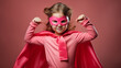 © Vika art - Superhero girl in pink costume.