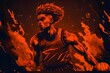 a basketball male player crew 8k anime style orange color abstract environment 