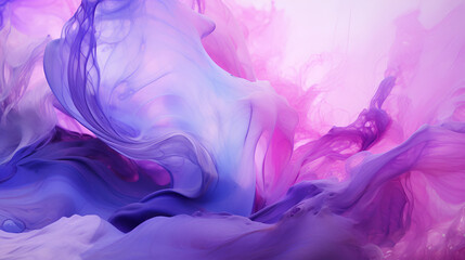 Wall Mural - Beautiful abstraction of liquid paints in slow blending flow mixing together gently