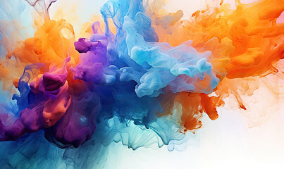Wall Mural - multi colored watercolor pattern. texture of spreading out paint.