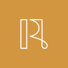 Letter R Monogram Line Logo Identity. R Logo Design for Branding, Business, Real Estate, Fasion and Elegant Brand