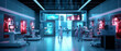 futuristic lab transforming hospital wards: the future of high tech healthcare.