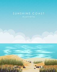 Wall Mural - Sunshine coast travel poster