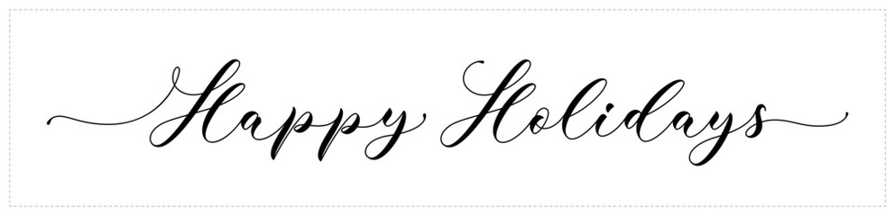 Sticker - Happy Holidays lettering. Greeting handwritten calligraphy design. Happy Holidays, text design.