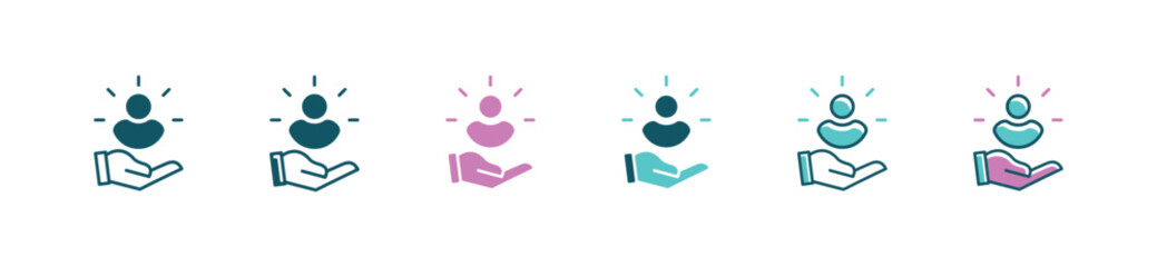Aufkleber - hand holding candidate talent hiring recruitment icon business job interview vector chosen human resource headhunting decision employee hired agreement symbol illustration