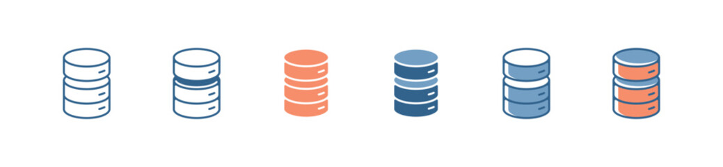 Simple cloud database tube network server storage icon vector digital datum system for web and app hosting workstation design illustration