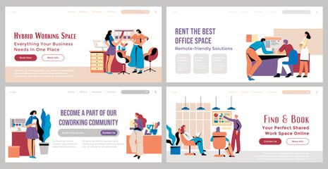  Landing page set for coworking space service