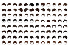 Hair collection men style cartoon boys fashion male vector png design