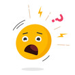 © vladwel - Face scared fear icon smile emoticon vector graphic, shock panic pain emotion character symbol illustration, frightened upset anxiety unhappiness suffer comic cartoon flat image clipart