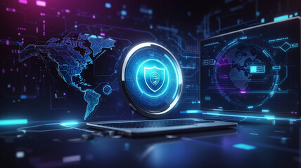 Cyber Security Data Protection Business Privacy concept technology background.