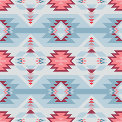 Wall Mural - Native American Southwest, Aztec, Navajo seamless pattern. Tribal geometric print. Ethnic design wallpaper, fabric, cover, textile, rug, blanket. Boho style.